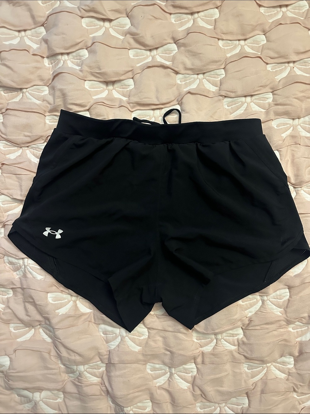 Under Armour Black Women's Athletic Shorts with White Logo